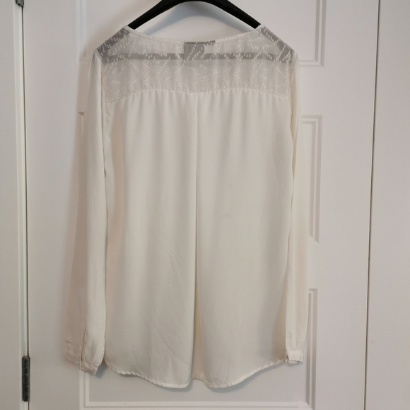 Vero Moda Semi Sheer Long Sleeve White Blouse - Sz L - Picture 3 of 4